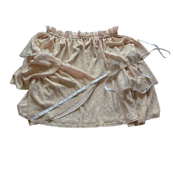 River Island Plus Plisse Bardot Off-Shoulder Cream Ruffle Top - Picture 10 of 15